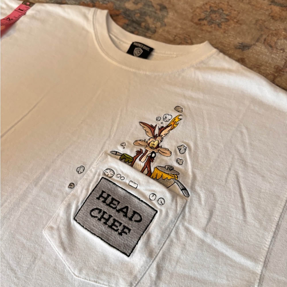 White Graphic T-Shirt with Cartoon Design